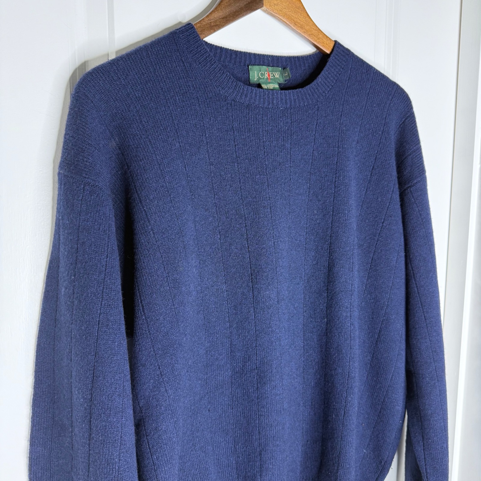 J Crew Navy Blue Knit Hooded Cardigan Sweater Button Front Pockets Women's M